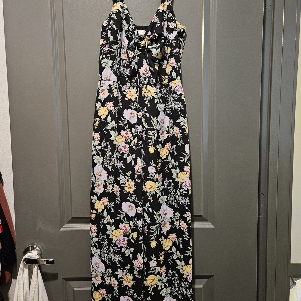 Abercrombie & Fitch Black Floral Jumpsuit